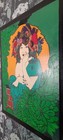 Antique Vintage Art Nouveau Mucha Style Woman Portrait Oil Painting On Wood