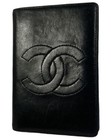 Chanel Leather Cc Monogram Black Card Holder Wallet Authentic Vintage