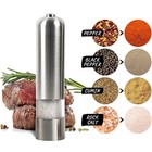 2 Pack Electric Salt Pepper Grinder Mill Shakers Set Adjustable Stainless Steel