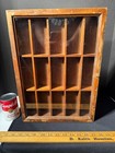 Vintage Wood Wall Curio Cabinet Miniatures Display Glass Door Collectible Nice 