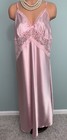 New Glossy Satin Chiffon Peignoir Set 3x Slip Dress Nightgown Robe Lingerie 2pc