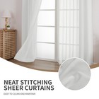 White Sheer Curtains 84 Inches Long 2 Panels Set  Semi Sheer Rod Pocket Windo   