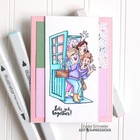 New Art Impressions Rubber Stamp Clear Set We re Here Girlfriends Free Usa Ship