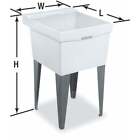 Mustee 19f Utility Sink 24 In X 20 In  1  2  Floor Mount  Thermoplastic