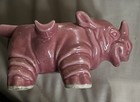 Vintage Mid Century Pink Pottery Rhinoceros Ashtray Ex Condition Made In Japan