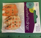  8  Favorite Findings Elephant Orange Floral Wood 2-hole Craft Buttons-z252