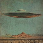 Alien Ufo Western Wall Art  Uap Orb Desert Area 51 Poster  Retro Sci-fi Country