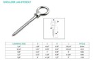 T316 Stainless Steel Screw Lag Eye Bolt  Marine Lag Thread Eye Screw Hardware