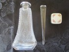 Antique Hawkes Cut Etched Crystal Perfume Bottle Guilloche Rose Sterling Stopper