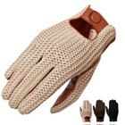 Men s Real Leather Unlined Driving Knitted Sports Touch Screen Driving Gloves