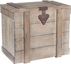 White Washed Rustic Decorative Wooden Trunk  Medium