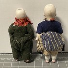 Antique German Jointed All Bisque Miniature Dolls Couple Folk Costume Figures
