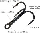 200 Pack Fishing Treble Hooks Kit High Carbon Steel Hooks Strong Sharp Round Ben