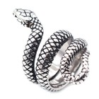 Vintage Snake Serpent Finger Ring Stainless Steel Gothic Snake Punk Rock Ring