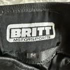 Vintage Britt Motorsports Black Leather Motorcycle Chaps  Zip-up Sides  Size M
