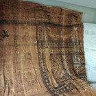 Vintage Tapa Bark Cloth Polynesian Tribal Wall Hanging Handmade Textile Art   