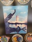 Vintage Apollo Space Mission 11 Patch Set With Launch Photo Nasa Framed 