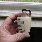 B h John Hopkins Rye 1890s Memphis Whiskey Stoneware Mini Advertising Jug