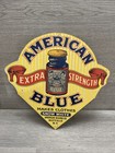 Vintage American Blue Store Display Sign  1930s  8x8