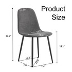 Set Of 4 Dark Gray Linen-cotton Dining Chairs  Integrated Seat   Backrest
