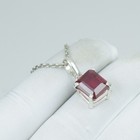Mother Day Gift Red Ruby Necklace Jewelry  Solid Sterling Silver Pendant 16ct 