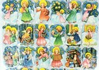 Angels Embossed Vintage Die Cut Scrap 2  X 1 5  Stars Candles Eas Germany  3131