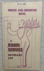 1961 French Lick-sheraton Hotel Color Postcard   Room Service Beverage List In
