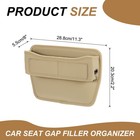 2pcs Car Seat Gap Filler 11 3 x2 2  Car Organizer Storage Box Beige
