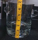 Vintage Mid Century Modern Clear Glass Ice Bucket Heavy Weighted Base Loop   