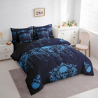 Gothic Bed In A Bag Queen Comforter Set 7 Piece goth Sugar Skull Bedding Set tea