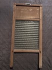 Vintage Retro Wooden Glass Wash Board For Clothes  Free Standing-travel Size