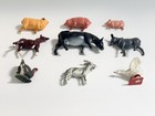 Vintage Farm Animal Collection 1940s-1950s  8 Metal  1 Plastic  Made In England