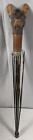 Black Forest Style Carved Dog Head Glass Eyes  Articulated Mouth Opens Parasol U
