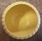 Vintage Mid-century Pottery Yellow Round Planter Pot Bowl  Large 10 