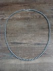 Native American Sterling Silver 24  Navajo Pearl Necklace By I  John