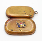 1904 St  Louis World   s Fair Enamel Flag Brass Double Coin Case Holder Sovereign