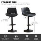 Modern Adjustable Bar Stools Set Of 2 swivel Backs With Faux Leather Counter    