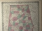 1870 Colton s Alabama Original Hand Coloured Antique Map 17  X 14 