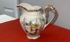 Vintage Lefton Porcelain Hand Painted Pitcher vase With Pastel Wild Rose Motif