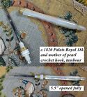 Antique French Palais Royal Sewing Tool  Mother Of Pearl Crochet Hook Or Tambour