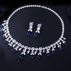 Wedding Bridal  Cz Jewelry Set Zirconia Necklace Earrings Set