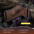 Tourbon Leather Folding Blade Knife Sheath Belt Pouch Edc Pocket Knives Camping