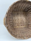 Large Vintage Handwoven Splint Basket Double Handle Rustic Farmhouse Gathering