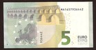  109  Euro Bank Note  Draghi 2013  5 Euros  Unc      Uncirculated
