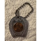 Vintage Good Luck Charm Token Lot W  Encased 1989 Penny Horseshoe Keychain Alum