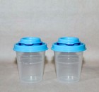 Tupperware    Midget Salt   Pepper 2 Oz Clear Shaker Blue Seal Set  4789