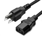 Standard 5ft  1 5m  10 Amps 125 Volts Black 3 Prong Ac Power Cord Cable