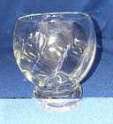 Set Of 6 Vintage Clear Optic Swirl Footed Glasses Lowball Cocktail Tumblers 3 5 