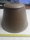 Vtg Antique Brass Lamp Shade Round 15 1 4 X 8 1 2 X 8 3 4 Inside Painted White