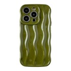 Caseative For Iphone 14 Pro Case water Ripple Pattern Curly Wave Frame Green
